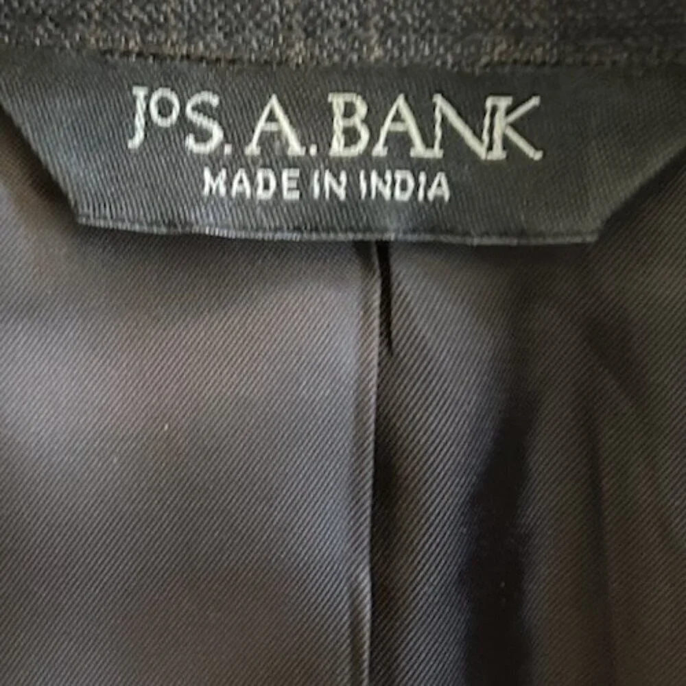 Jos A Bank Signature Collection Blazer Silk Wool Men's Size 42R Navy Checkered